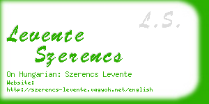 levente szerencs business card